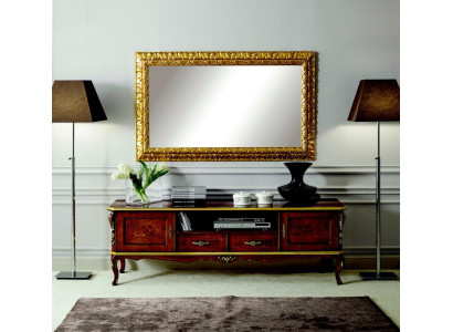 Luxury 2-piece Set Sideboard Lowboard RTV Mirror Italian Wood Furniture Wood Furniture