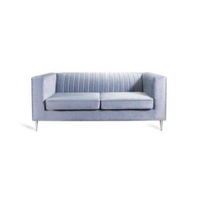 Sofa 2-seater gray elegant modern luxury design wood furniture upholstery fabric new