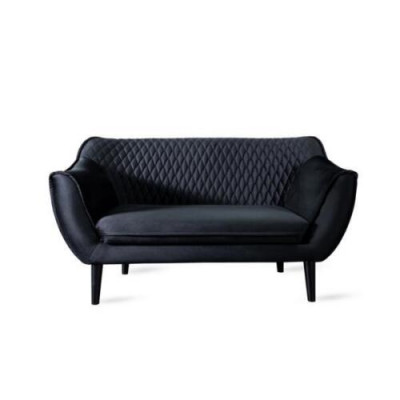 Sofa 2-seater black modern living room luxury design wood furniture upholstery fabric