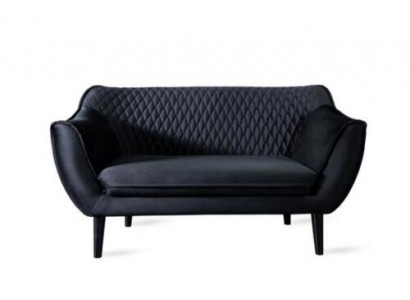 Sofa 2-seater black modern living room luxury design wood furniture upholstery fabric