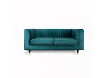 Sofa 2-Seater Green Elegant Modern Luxury Design Wood Furniture Upholstered Fabric New