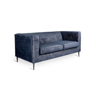 2-seater sofa blue elegant modern luxury design wood furniture upholstery fabric new