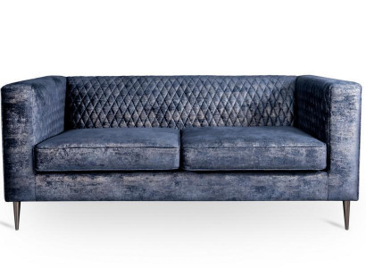 2-seater sofa blue elegant modern luxury design wood furniture upholstery fabric new