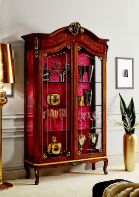 Showcase wooden cabinet glass cabinets Italian furniture sideboard shelf baroque