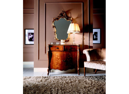 Luxury furniture style baroque 2-piece set dresser with mirror luxury wood Italian
