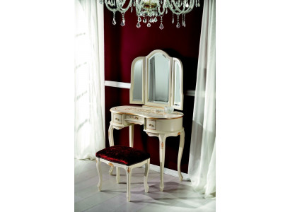 Group 2-piece Set Style Classic Stool Console Table with Mirror Furniture