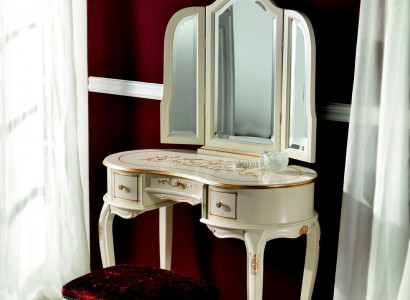 Group 2-piece Set Style Classic Stool Console Table with Mirror Furniture