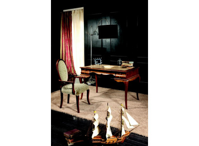 Wood Furniture Luxury Office 2-Piece Set Desk Chair Italian Tables Baroque