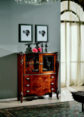 Luxurious furniture wood glass style baroque cabinet dresser cabinets designer