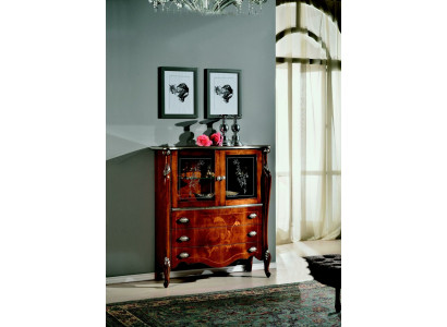 Luxurious furniture wood glass style baroque cabinet dresser cabinets designer