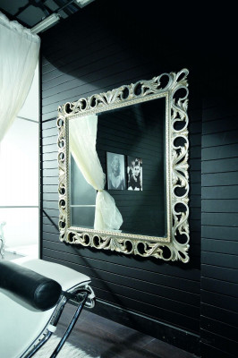 Mirror Wooden Frame Wall Mirror Classic Designer Mirror 192x112 Wood XXL Large