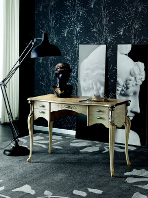 Luxury desk consoles luxury table office furniture baroque gold solid wood