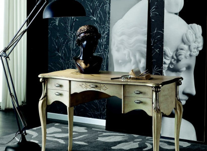 Luxury desk consoles luxury table office furniture baroque gold solid wood