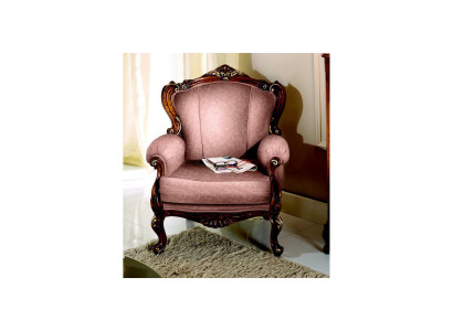 Send Designer Luxury Baroque Pink Armchair Italian Wood Living Room Furniture New