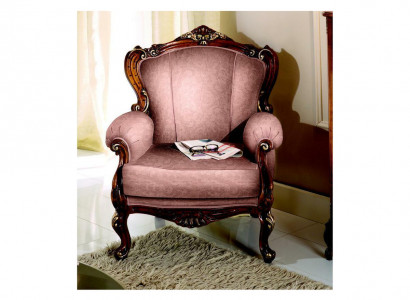 Send Designer Luxury Baroque Pink Armchair Italian Wood Living Room Furniture New