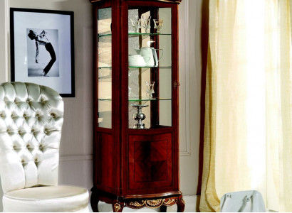 Classic furniture wood brown showcase chic luxury display cabinet Italian furniture
