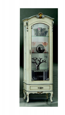 Classic luxury furniture, wooden white display cabinet, chic showcase cabinet, Italian furniture, new