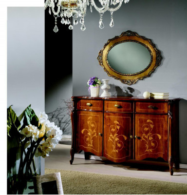 Design furniture style baroque dresser cabinet brown design luxury wood