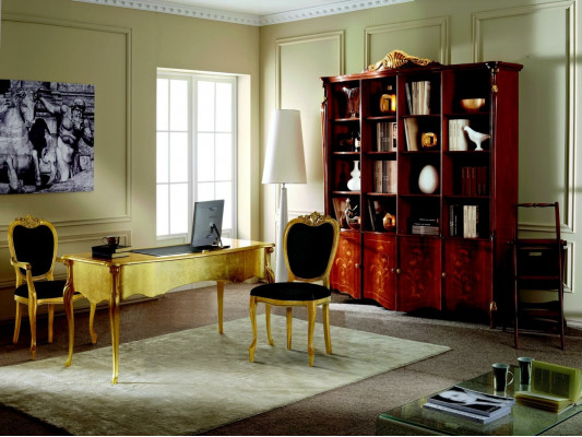 Designer furniture 2x chair gold living room wood chairs Italian luxury furniture new
