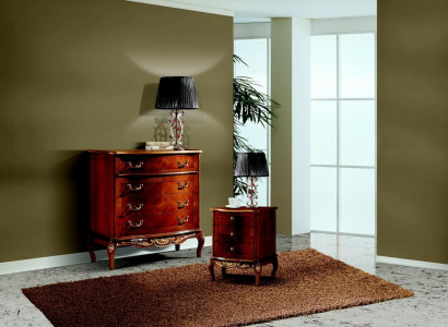 Luxury Italian Furniture Large Dresser Cabinet with 4 Drawers Wood Brown