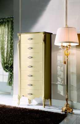 Italian wood furniture stylish chest of 120 cm high with 7 drawers