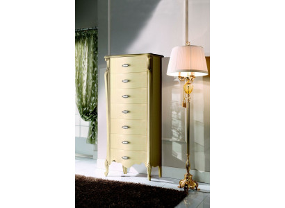 Italian wood furniture stylish chest of 120 cm high with 7 drawers