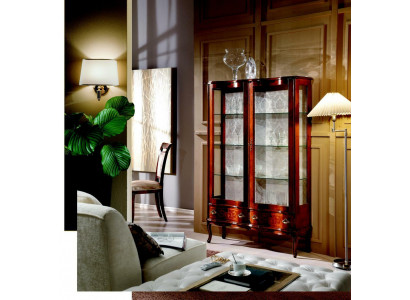 Furniture Classic Luxury Display Cabinet Antique Style Baroque Rococo Glass Cabinet Living Room New