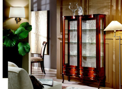 Furniture Classic Luxury Display Cabinet Antique Style Baroque Rococo Glass Cabinet Living Room New