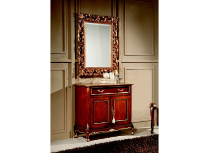 Wood Italian furniture 2-piece set furniture style baroque luxury dresser with mirror