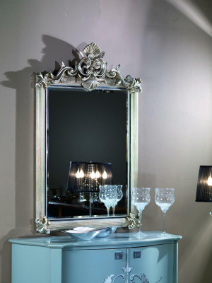 Designer modern large mirror, wall mirror with real wood frame, hanging mirror, luxury furniture