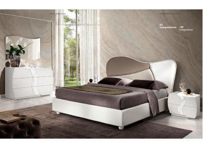 Bedroom bed nightstand dresser mirror luxury suite double set 5 pieces. New