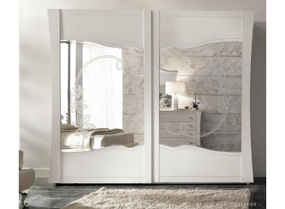 Wardrobe sliding doors bedroom wooden cabinet wardrobes wood mirror new