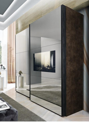 Solid wardrobe bedroom furniture Italy real wood wardrobe wooden cabinet