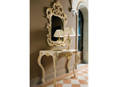 Console Table Mirror Sideboard 2-piece Set New Wood Italian Furniture Style Baroque