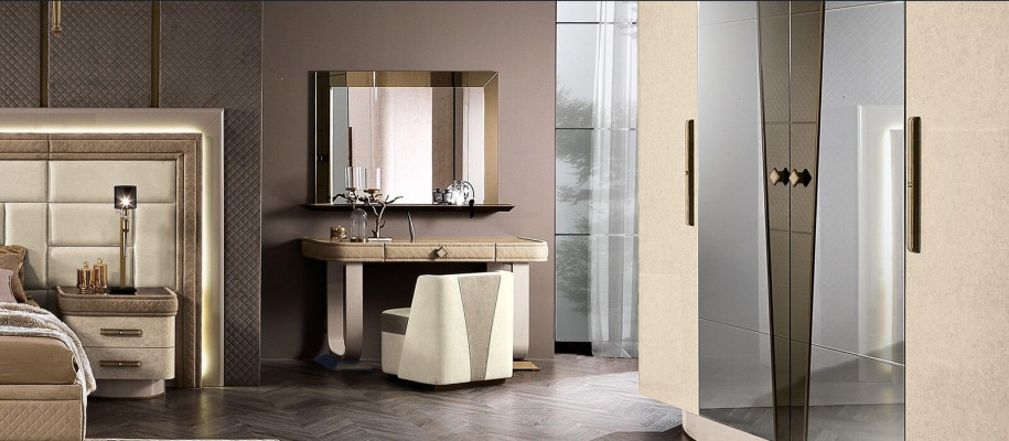Vanity table bedroom stool set dresser table console mirror