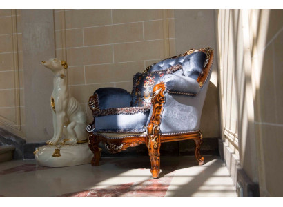 Design Luxury Classic Upholstered Textile Armchair 1-Seater Sofa Upholstery Sofas Single Seater