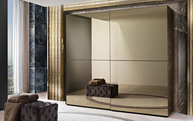 Stylish mirror cabinet with sliding doors in a modern style