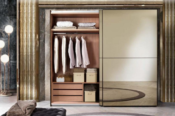 Stylish mirror cabinet with sliding doors in a modern style