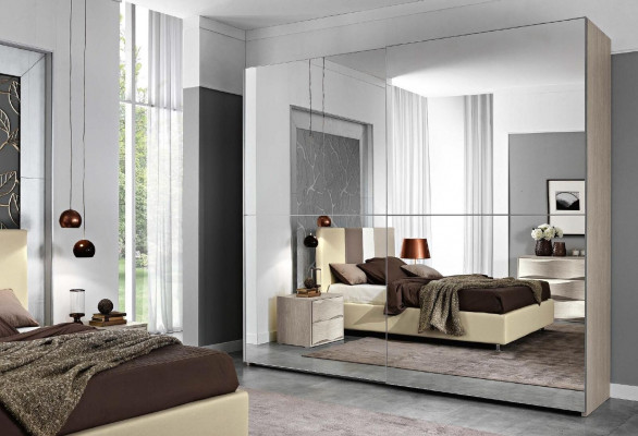 Wardrobe Sliding Doors Cabinets Wood Wardrobe Bedroom Closet Furniture