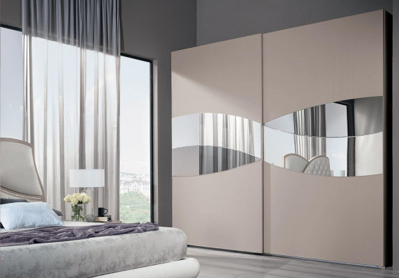 Wardrobe with sliding doors bedroom wood cabinet cabinets wood mirror