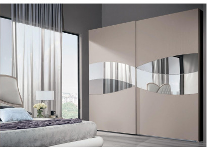Wardrobe with sliding doors bedroom wood cabinet cabinets wood mirror