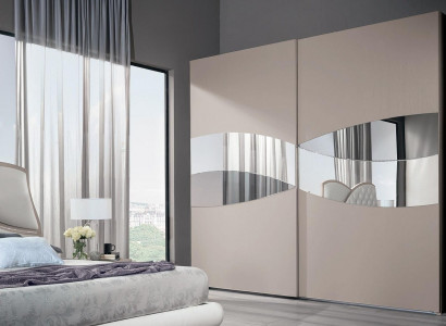 Wardrobe with sliding doors bedroom wood cabinet cabinets wood mirror