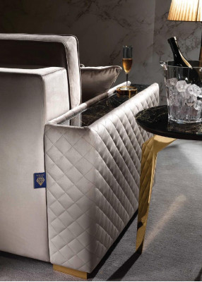 Sofa 2-seater modern design upholstered fabric sofas seating furniture living landscape grey