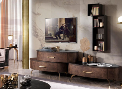 Living room set design 2x sideboard wall shelf wall unit cabinet 4-piece.