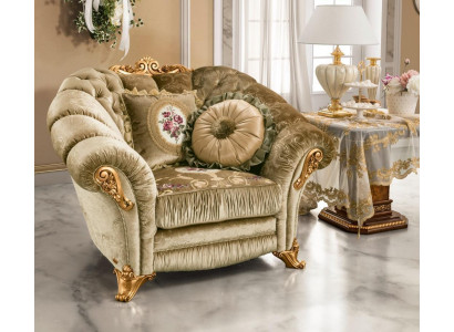 Designer armchair upholstered sofa seat baroque rococo living room armchair lounge