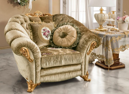 Designer armchair upholstered sofa seat baroque rococo living room armchair lounge