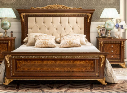 Double bed solid wood bedroom beds design bed MobilPiu luxury
