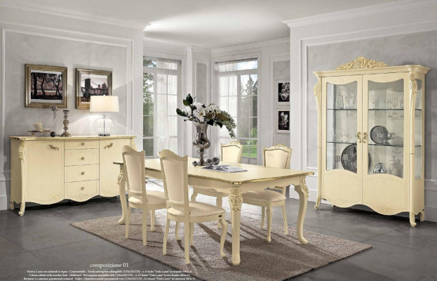 Display cabinet beige cupboard dining room bookshelf furniture solid wood glass cabinet new