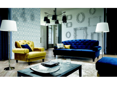Chesterfield 3-seater designer sofa couch upholstered sofas couches textile Lamezia
