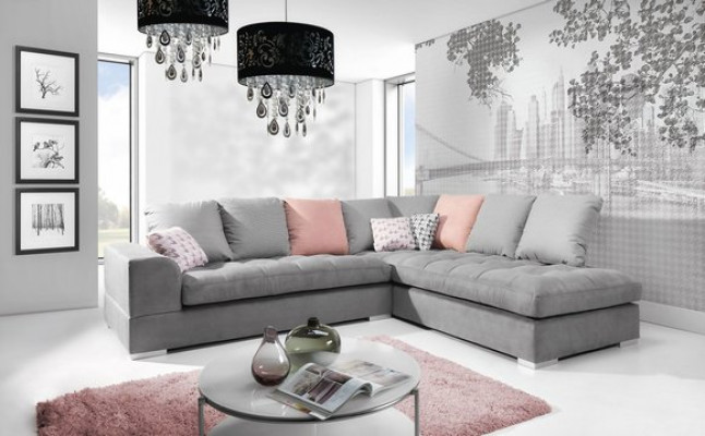 Green sofa bed for three people, stylish 3-seater sofa, sofas from Europe